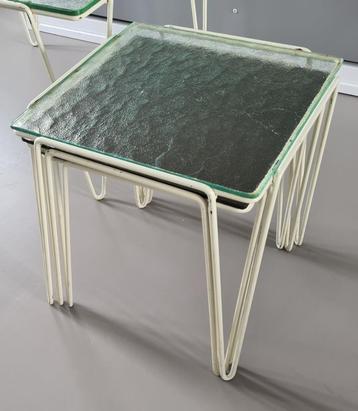 Zeldzaam: vintage set  3 bijzettafels A. Bueno de Mesquita  beschikbaar voor biedingen