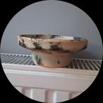 Vintage bloempot schaal Succulent Bonsai, bruin mint crème, Rond, Ophalen of Verzenden, Zo goed als nieuw, Minder dan 25 cm