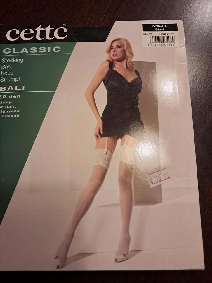 Cette 20d jarretel kousen met breed kanten boord  S, Kleding | Dames, Leggings, Maillots en Panty's, Nieuw, Panty, Zwart, Ophalen of Verzenden