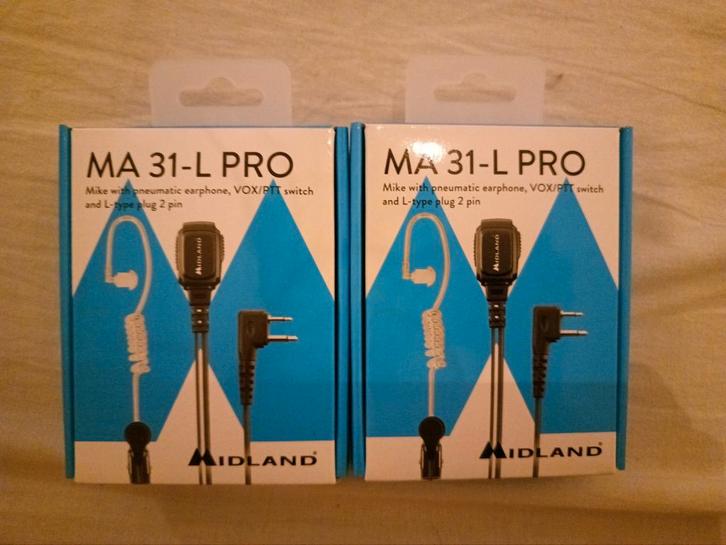 Headset voor portofoon (2x): Midland MA31 L Pro, Telecommunicatie, Portofoons en Walkie-talkies, Nieuw, Ophalen of Verzenden