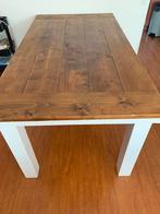 Houten eet tafel 100x200 witte poten, Huis en Inrichting, Tafels | Eettafels, Ophalen, Gebruikt, 50 tot 100 cm, 150 tot 200 cm