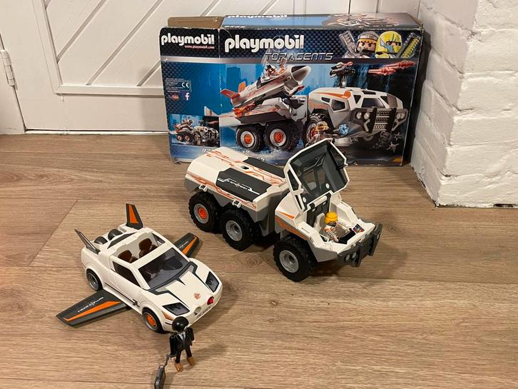 Playmobil Top Agents grote speelset 2 wagens, agenten&raket, Kinderen en Baby's, Speelgoed | Playmobil, Zo goed als nieuw, Ophalen of Verzenden