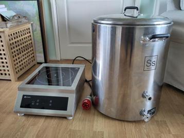 bierbrouw SS brewtech maischton + Hendi inductiekookplaat beschikbaar voor biedingen