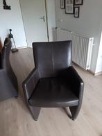 Zeer mooie donkerbruine leren eetkamer stoelen, Ophalen, Minder dan 75 cm, Leer, Zo goed als nieuw