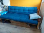Slaapbank blauw 140x200 cm, Ophalen, Blauw, Tweepersoons, 140 cm