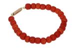 Kaasjes bloedkoraal armband 14k gouden staaf slot antiek