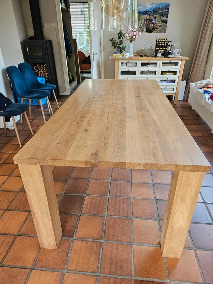 Eikenhouten Tafel - 200x97.5x77cm, Huis en Inrichting, Tafels | Eettafels, 50 tot 100 cm, 200 cm of meer, Rechthoekig, Ophalen