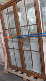terrasramen kunststof-pvc raam 'licht eik' mahonie 2 vleugel, Ophalen, 120 tot 160 cm, Nieuw, 160 cm of meer