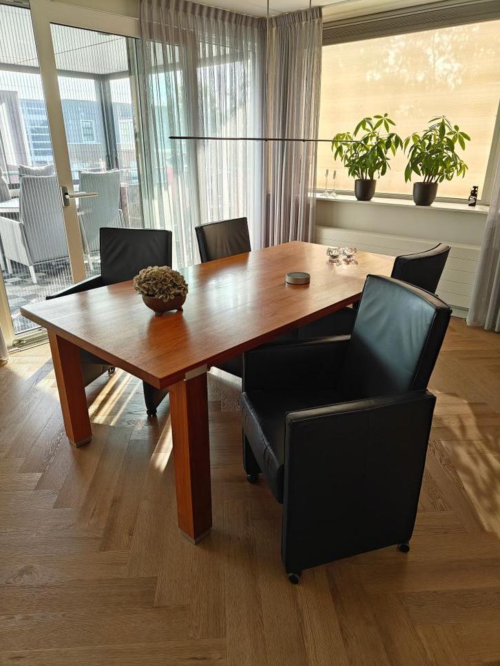 Kersenhouten Eethoek + Stoelen + Dressoir, Huis en Inrichting, Complete eetkamers, Gebruikt, 4 tot 6 stoelen, Ophalen