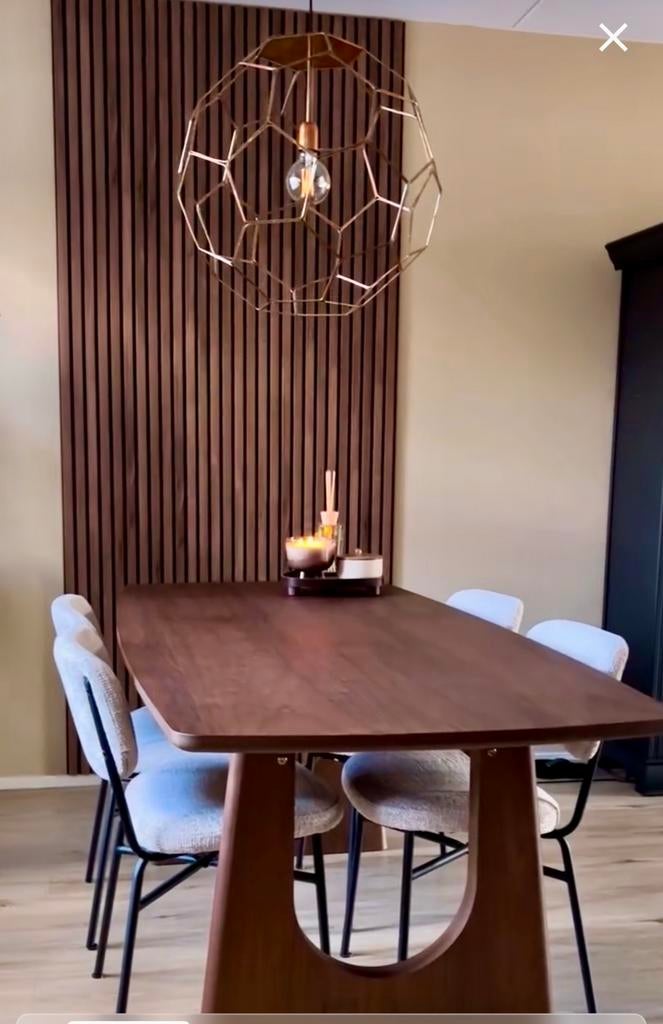 Nieuwe Japandi tafel walnut kleur in doos, Ophalen, 50 tot 100 cm, Rechthoekig, Nieuw