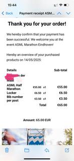Halve Marathon Eindhoven startbewijs ophalen, Tickets en Kaartjes, Eén persoon