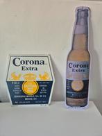 reclame bord fles en logo corona mancave cafe kroeg, Ophalen, Gebruikt, Reclamebord, Plaat of Schild, Overige merken