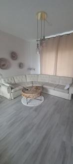 Mooie 6 persoons cremekleur bank, Ophalen of Verzenden, Rechthoekig, 125 cm of meer, 125 cm of meer