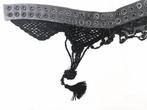 UNIEKE HANDMADE ZWART/GRIJS LEREN FEESTELIJKE riem, ca 107cm, Ophalen, Nieuw, 5 cm of meer, 100 cm of meer
