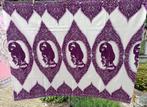 Lap stof Afrikaans paars met hoofden katoen 142x112 cm (LS11, Ophalen of Verzenden, Gebruikt, Paars, Katoen
