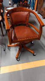 Vintage Bruine Lederen Bureaustoel, Ophalen, Gebruikt, Bruin, Bureaustoel
