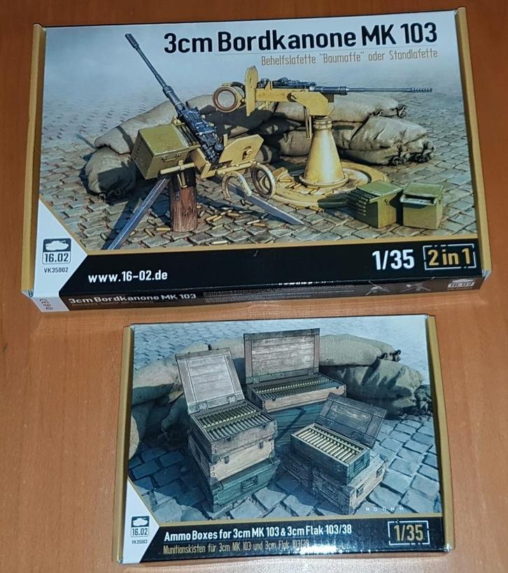 Custom Scale 1:35 (16.02) 3 cm Bordkanone MK103 + ammo set, Hobby en Vrije tijd, Modelbouw | Auto's en Voertuigen, Nieuw, Overige typen