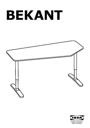 Ikea bekant 5-hoekig bureau 160cm - afbeelding 4