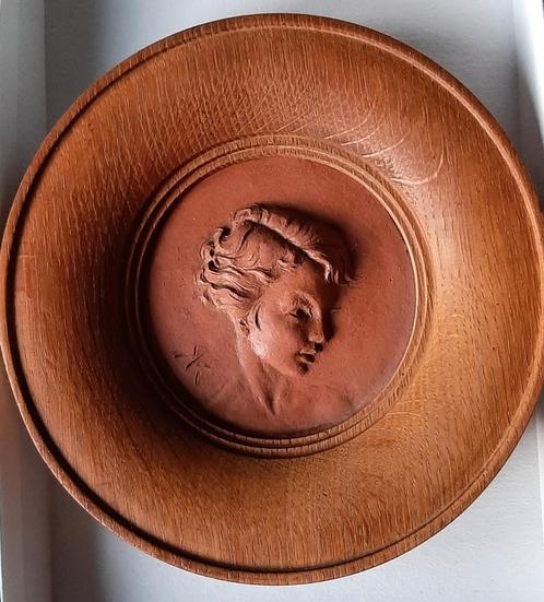 portret in keramiek, eiken lijst, Kees van der Kaaij, gesign, Antiek en Kunst, Kunst | Beelden en Houtsnijwerken, Ophalen of Verzenden