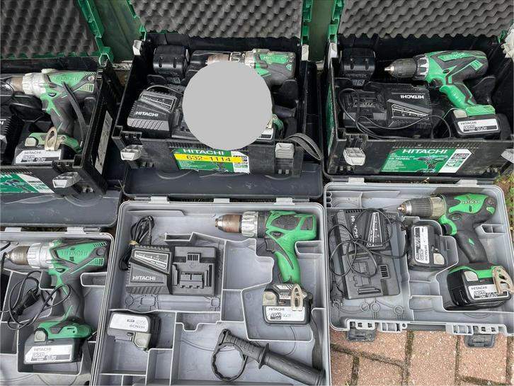 5x Hitachi Boor- en Schroefmachines - Partij, Doe-het-zelf en Verbouw, Gereedschap | Boormachines, Gebruikt, Boor- en Schroefmachine