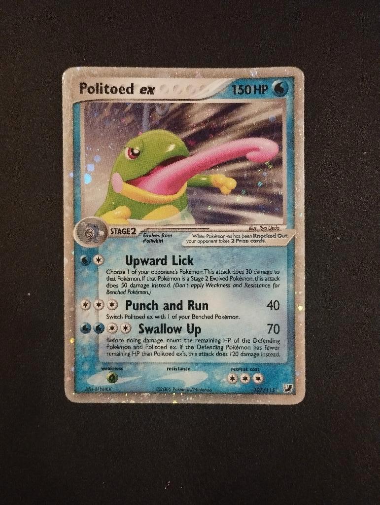 Politoed EX #107 Pokemon Unseen Forces, Ophalen of Verzenden, Gebruikt, Losse kaart, Foil