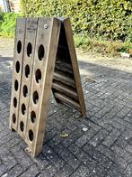 Houten wijnrek (uit Epernay Frankrijk), Huis en Inrichting, Ophalen, Zo goed als nieuw, 25 flessen of meer, 75 cm of meer