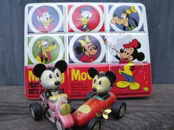 MICKY MOUSE DISNEY OPWINDFIGUREN+VINTAGE VERFDOOS beschikbaar voor biedingen