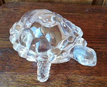 Schildpad. Glas/kristal. 18/12.5/8 cm.  beschikbaar voor biedingen