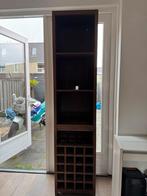 Houten kast met lade & flessenhouders, Ophalen, Gebruikt, 15 tot 25 flessen, 75 cm of meer