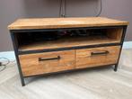 Tv meubel hout en metaal, Ophalen, Gebruikt, 100 tot 150 cm, Eikenhout