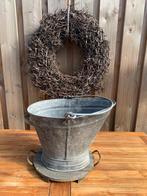Authentieke vintage zinken kolenemmer, Ophalen of Verzenden