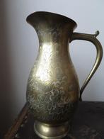 mooie antieke koperen kan/vaas 25 cm ingegraveerd, Ophalen of Verzenden, Koper
