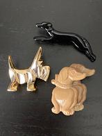 Vintage kunststof honden broches - 3 stuks, Ophalen of Verzenden, Zo goed als nieuw, Overige materialen