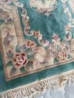 Vintage Tapijt met Bloemenmotief, Minder dan 50 cm, Gebruikt, 50 tot 100 cm, Wit