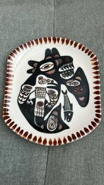 Vintage Inuit kunst Lambert pottery raven inside killerwhale, Antiek en Kunst, Ophalen of Verzenden