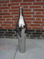 Vaas smal zilver keramiek 60 cm hoog, Overige kleuren, 50 tot 75 cm, Aardewerk of Porselein, Ophalen of Verzenden