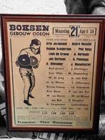 Origineel en authentieke boksposter, boks affiche uit 1958👊, Verzamelen, Posters, Met lijst, Sport, Gebruikt, Rechthoekig Staand