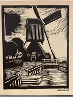 Breukelen - Houtsnede - Molen, Antiek en Kunst, Kunst | Etsen en Gravures, Ophalen of Verzenden