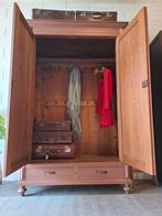 Vintage/Brocante aardetint kloosterkast, Antieke kledingkast, 100 tot 150 cm, 200 cm of meer, Ophalen of Verzenden, Zo goed als nieuw