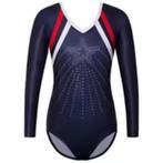 Turnpakje blauw rood wit 116 122 128 134 140 146 152 158, Blauw, Nieuw, Turnpak(je), Kindermaat 122 t/m 140