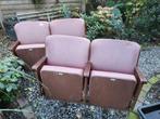 Vintage Bioscoopstoelen - 2 x 2 Zits, Hout, Gebruikt, Minder dan 75 cm, Vintage