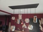 Moderne hanglamp met glazen kappen (1 kap kapot), Huis en Inrichting, Lampen | Hanglampen, Ophalen, Zo goed als nieuw, Glas, Modern