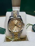 Rolex datejust 36mm yellow gold /steel. Gold diamond bezel, Staal, Rolex, Polshorloge, Ophalen of Verzenden