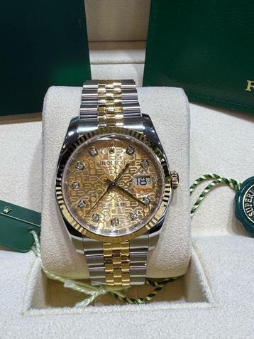 Rolex datejust 36mm yellow gold /steel. Gold diamond bezel beschikbaar voor biedingen