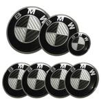 bmw embleem set zwart/wit carbon, Ophalen of Verzenden