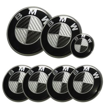 bmw embleem set zwart/wit carbon beschikbaar voor biedingen