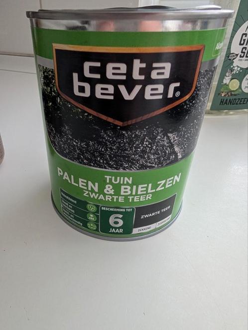 CetaBever Palen & Bielzen zwarte teer, Doe-het-zelf en Verbouw, Verf, Beits en Lak, Zo goed als nieuw, Beits, Minder dan 5 liter