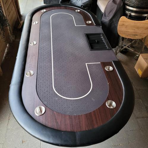 Luxe pokertafel! Compleet, verstevigd en in goede staat!, Hobby en Vrije tijd, Gezelschapsspellen | Kaartspellen, Gebruikt, Een of twee spelers