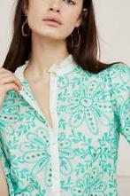 Fabienne Chapot Meggie broderie blouse groen mt 44 XXL, Ophalen of Verzenden, Zo goed als nieuw, Maat 46/48 (XL) of groter, Groen