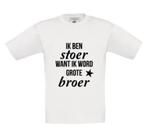 Tekst shirt baby/kind? shirt Stoer, word grote broer, Nieuw, Ophalen of Verzenden, Jongetje of Meisje